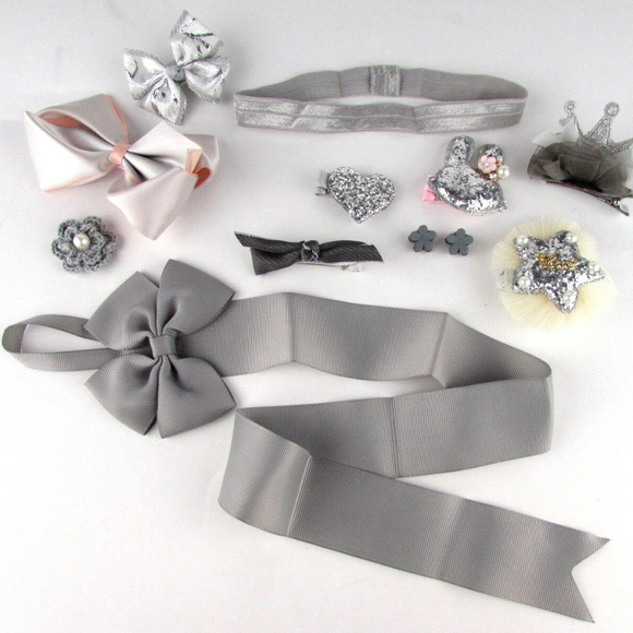 Other - Big Baby Girls Kids 10 Piece Hair Bows Clips NWOT